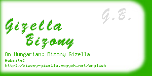 gizella bizony business card